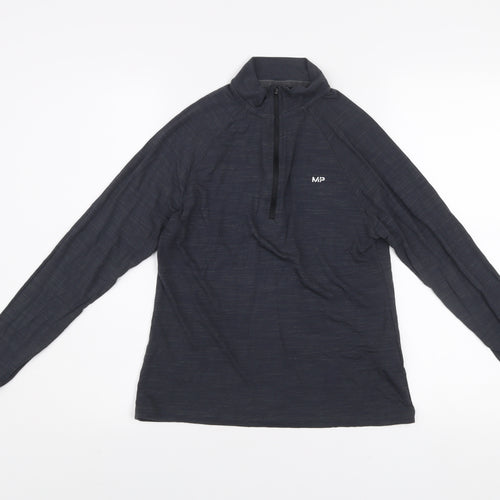 MP Women Black Long Sleeve 1/4 Zip Activewear Top Size S