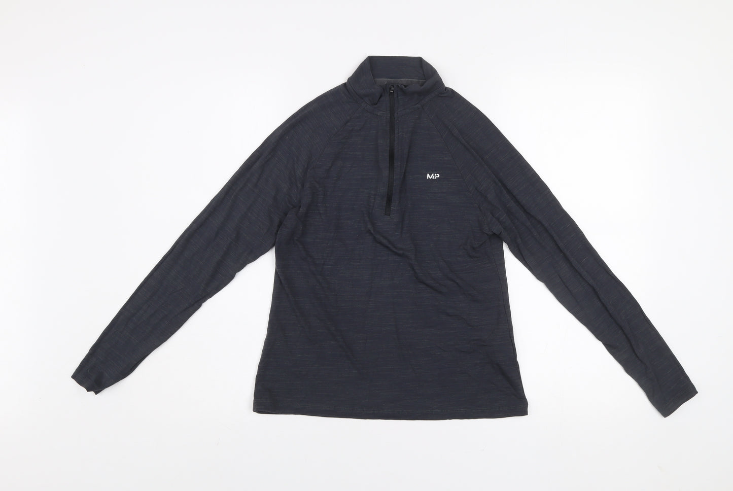 MP Women Black Long Sleeve 1/4 Zip Activewear Top Size S