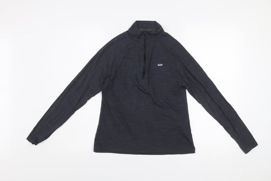 MP Women Black Long Sleeve 1/4 Zip Activewear Top Size S