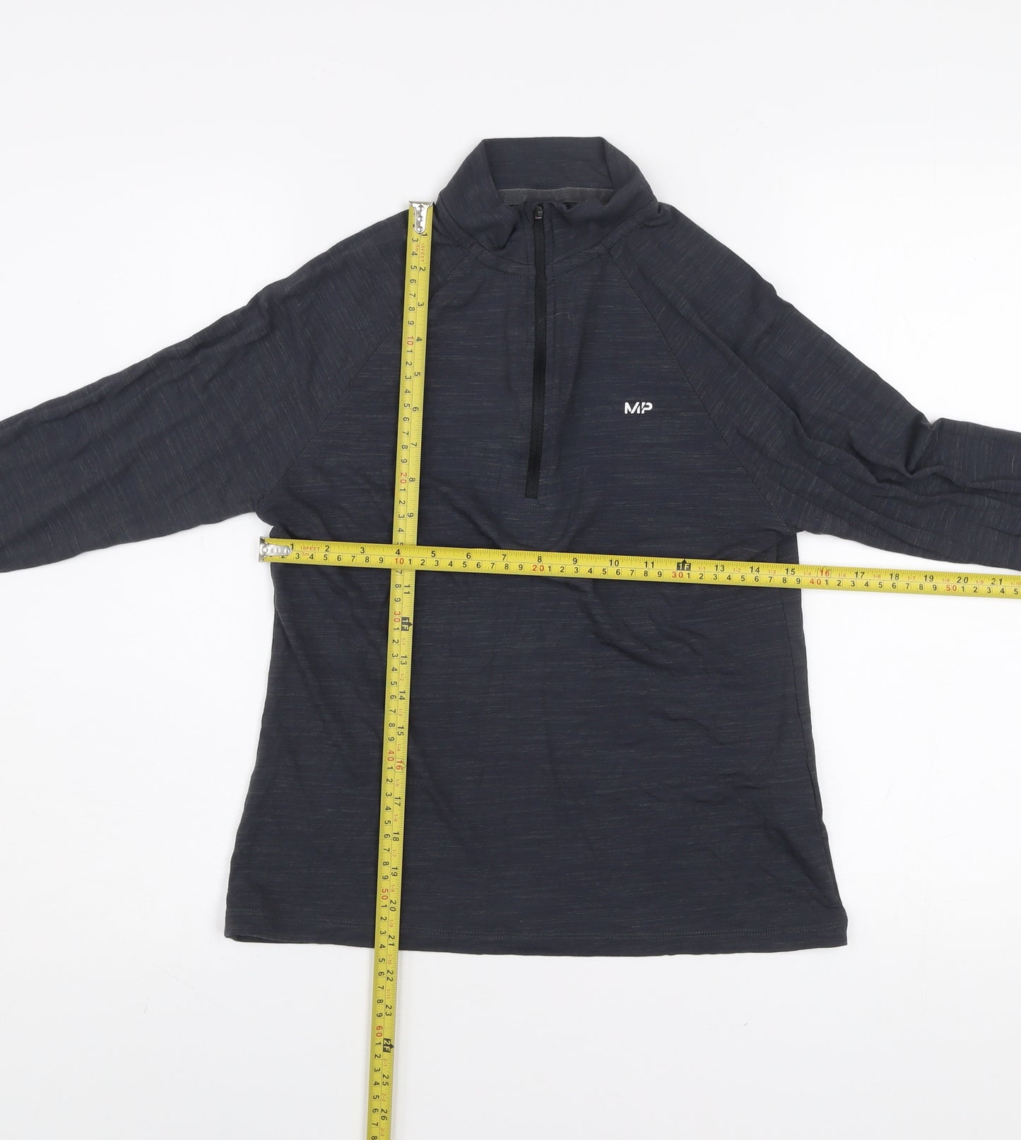 MP Women Black Long Sleeve 1/4 Zip Activewear Top Size S