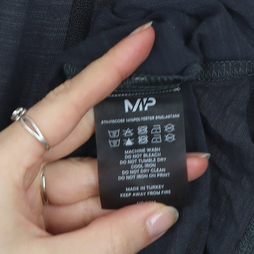 MP Women Black Long Sleeve 1/4 Zip Activewear Top Size S