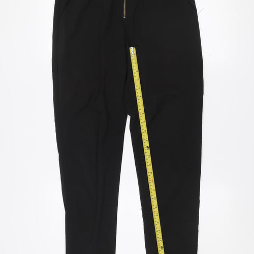 Love Label Women's Black Size 12 Tapered Zip Front Trousers