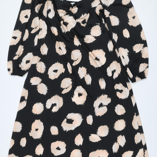 FW Bridge Women’s Black Leopard Print A-Line Dress Size 18