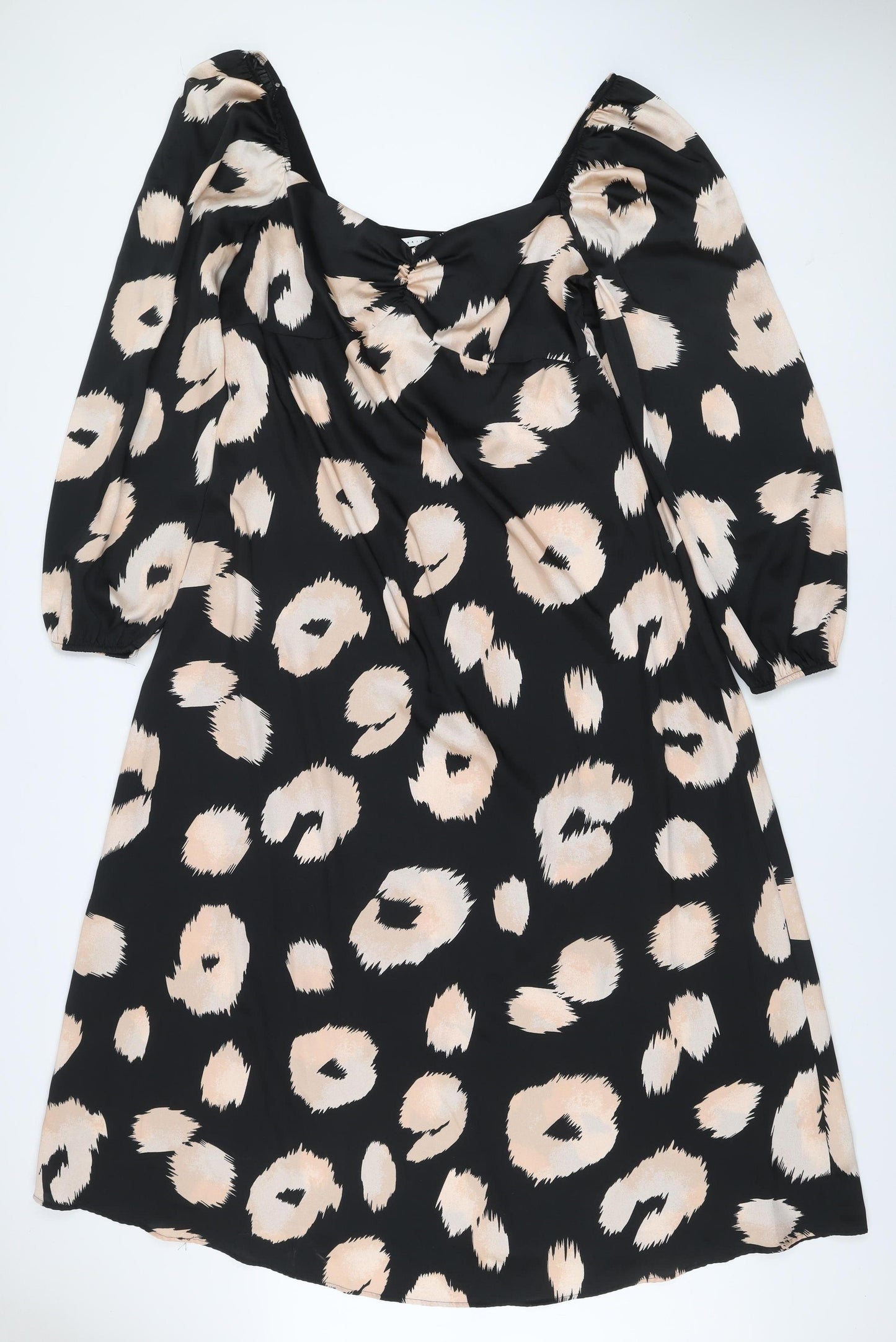FW Bridge Women’s Black Leopard Print A-Line Dress Size 18