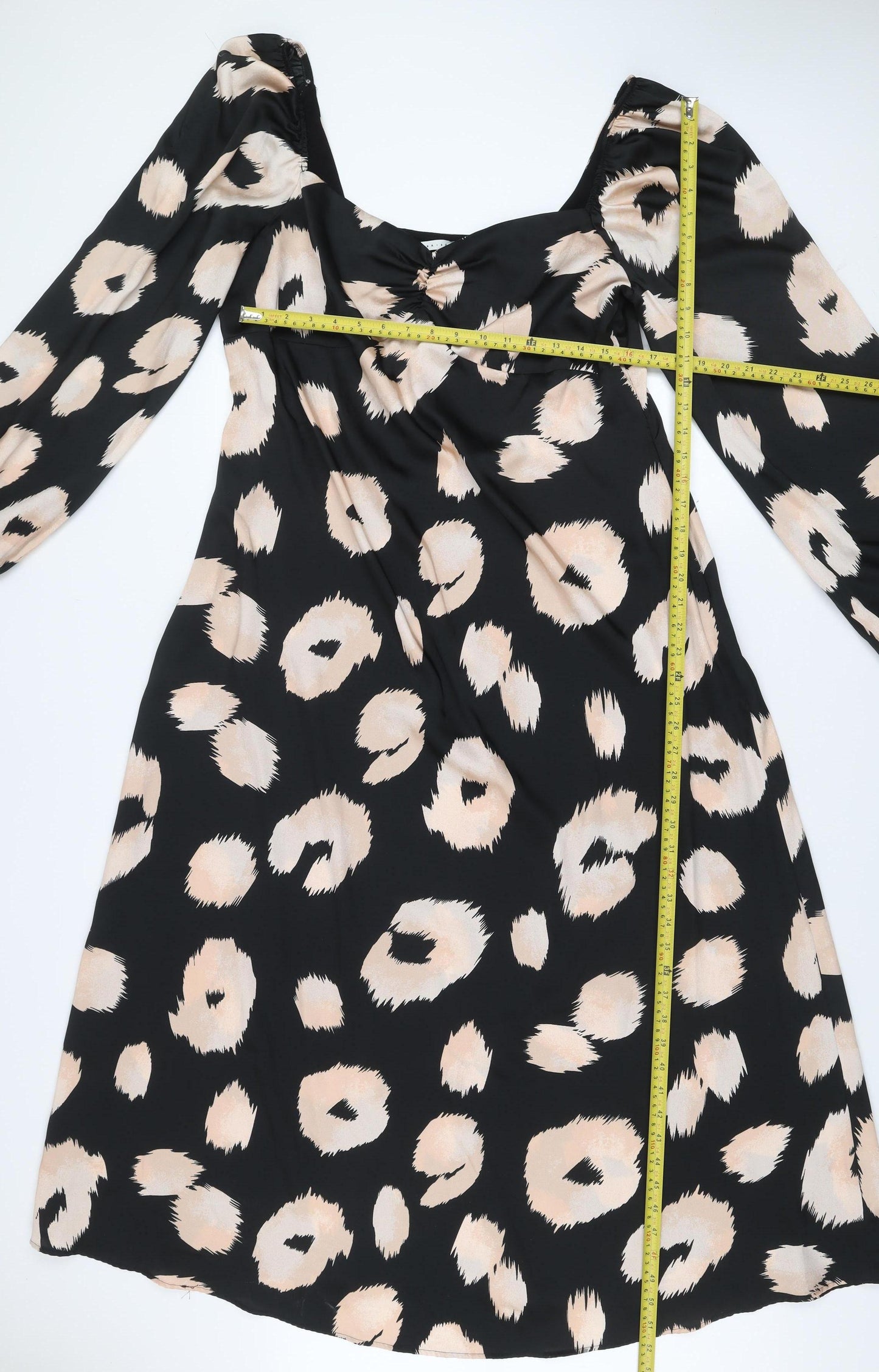 FW Bridge Women’s Black Leopard Print A-Line Dress Size 18