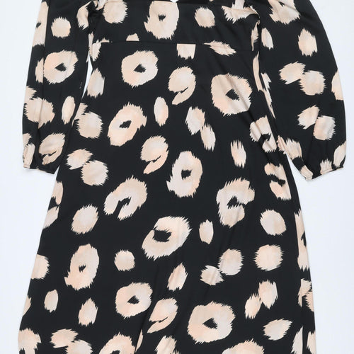 FW Bridge Women’s Black Leopard Print A-Line Dress Size 18