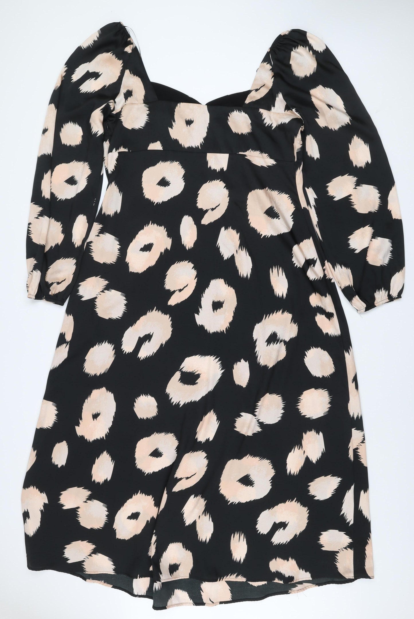 FW Bridge Women’s Black Leopard Print A-Line Dress Size 18