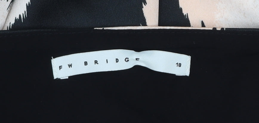 FW Bridge Women’s Black Leopard Print A-Line Dress Size 18