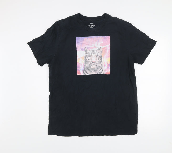 Nike Men's Black XL Graphic Tiger Print Short Sleeve T-Shirt