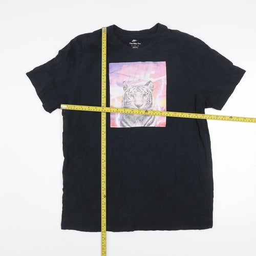 Nike Men's Black XL Graphic Tiger Print Short Sleeve T-Shirt