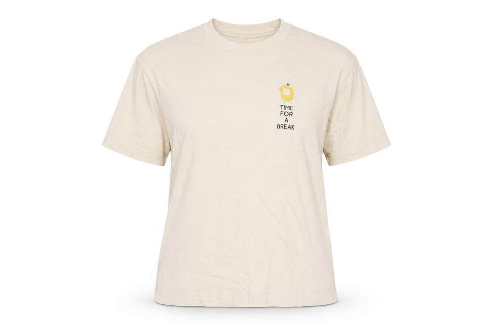 Uniqlo Women Beige Pokemon XS 100% Cotton Casual T-Shirt