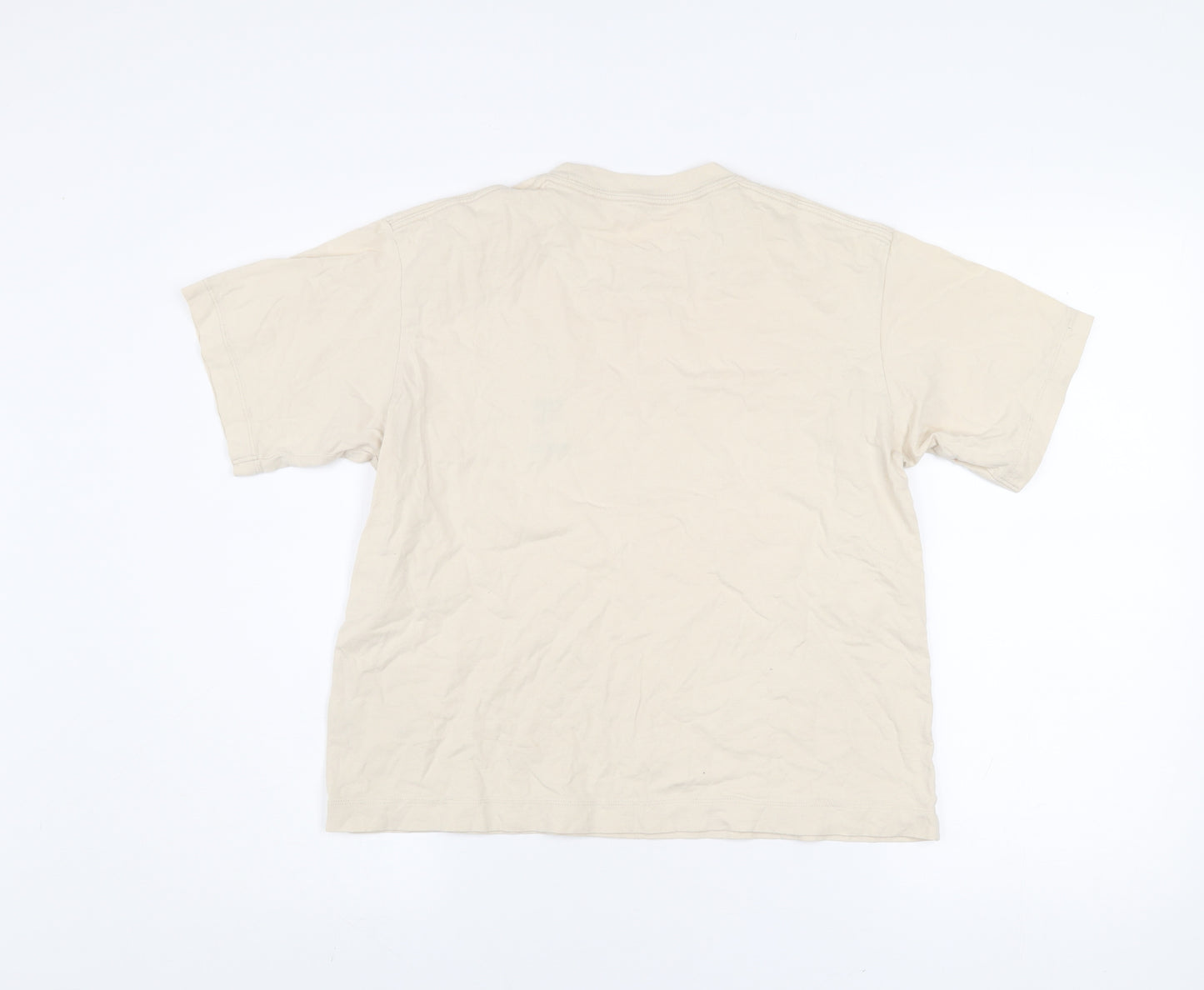 Uniqlo Women Beige Pokemon XS 100% Cotton Casual T-Shirt