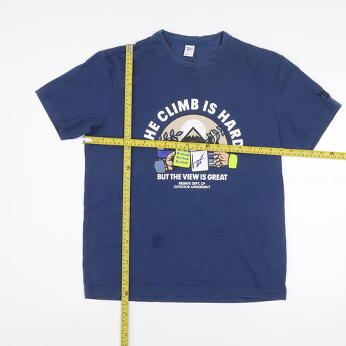Reebok Men's Blue Graphic Outdoor Quote T-Shirt Size M