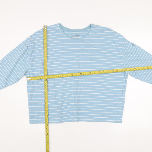 Craghoppers Women Blue Striped Long Sleeve Cotton T-Shirt UK 12