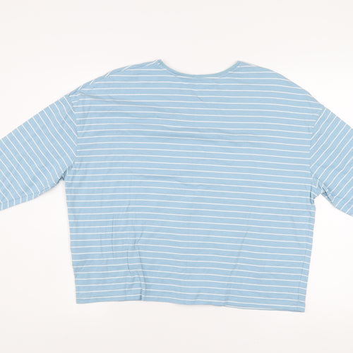 Craghoppers Women Blue Striped Long Sleeve Cotton T-Shirt UK 12