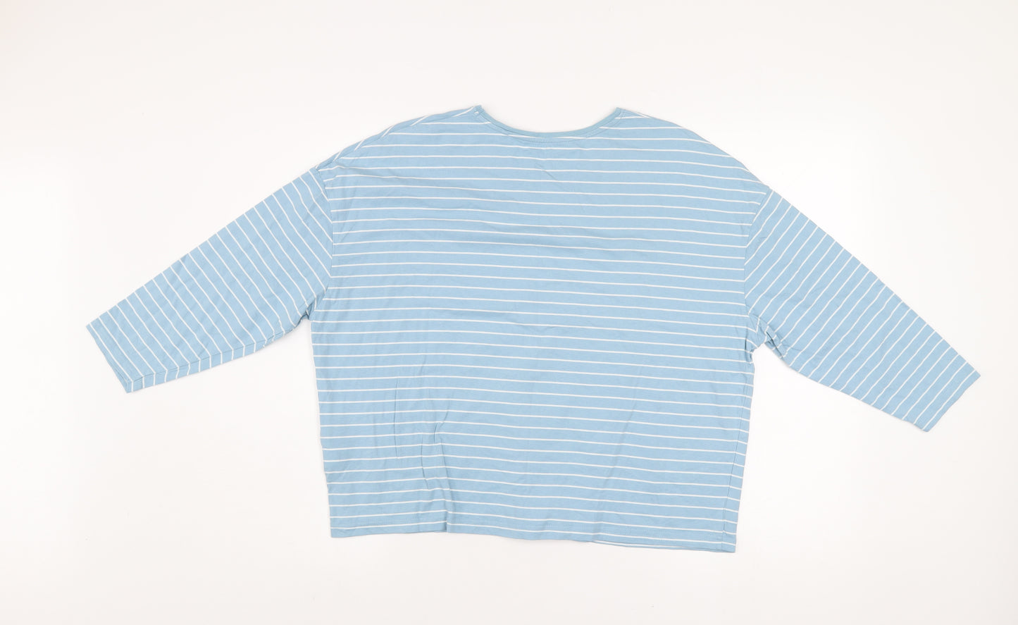 Craghoppers Women Blue Striped Long Sleeve Cotton T-Shirt UK 12