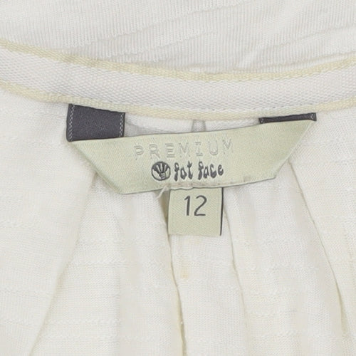 Fat Face Women’s Ivory Sleeveless Scoop Neck Blouse Size 12