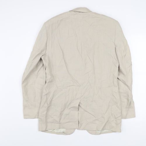 Linea Men's Beige Linen Blazer 38R Regular Fit Classic Jacket