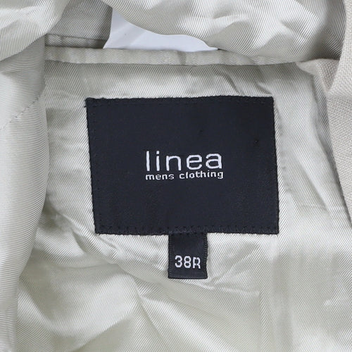 Linea Men's Beige Linen Blazer 38R Regular Fit Classic Jacket