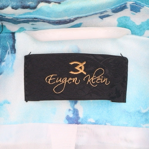 Eugen Klein Women's Blue Abstract Blazer Size 18 Cotton Blend