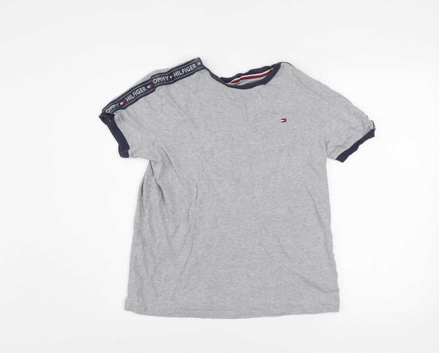 Tommy Hilfiger Men's Grey Short Sleeve Crew Neck Cotton T-Shirt Size S