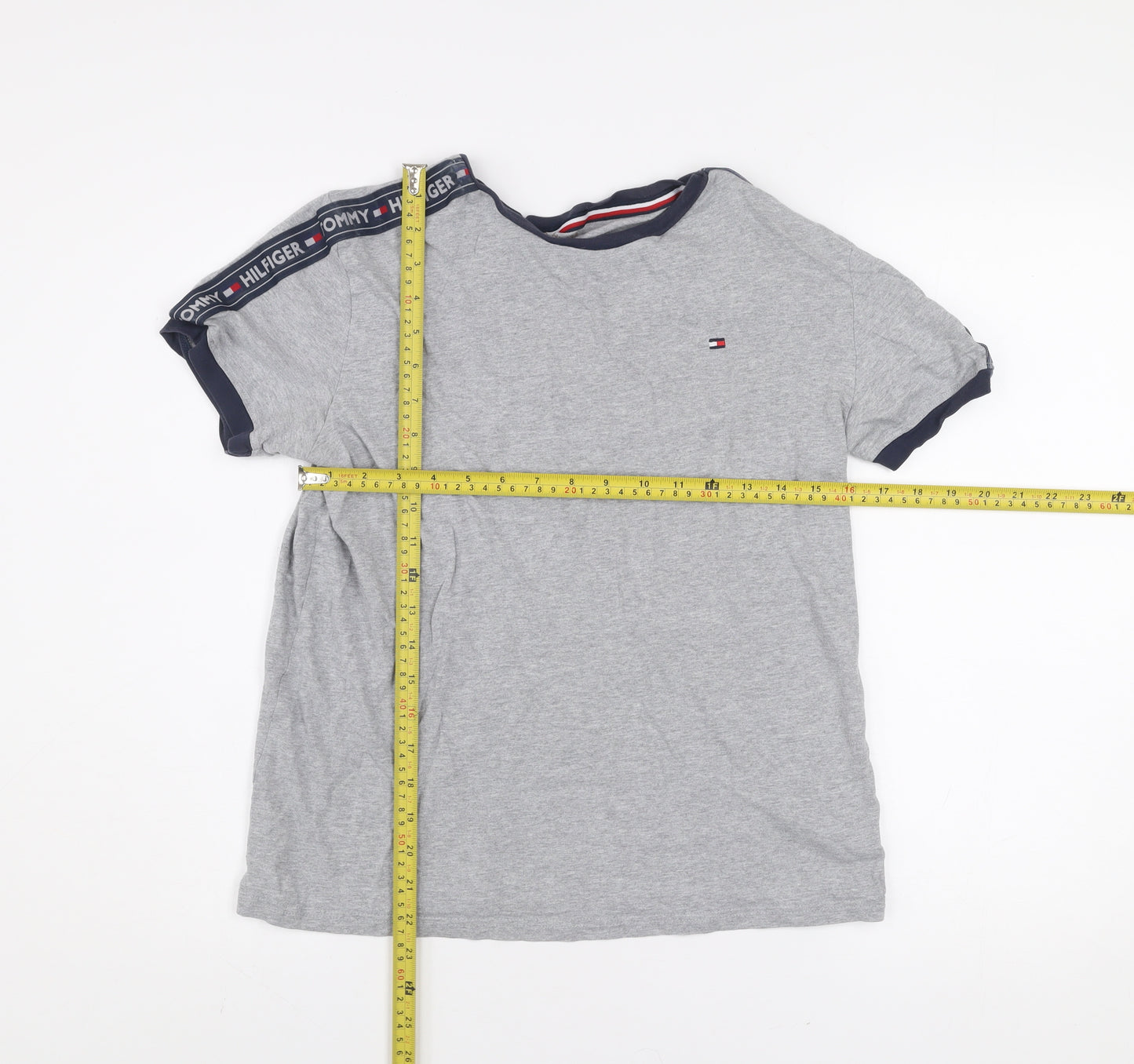 Tommy Hilfiger Men's Grey Short Sleeve Crew Neck Cotton T-Shirt Size S
