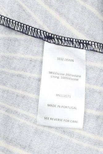 Jigsaw Women’s Blue Geometric Wrap Dress Size M Viscose Long Sleeve