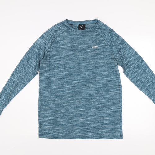 MP Men's Blue Long Sleeve Training Top Size S Athletic Fit