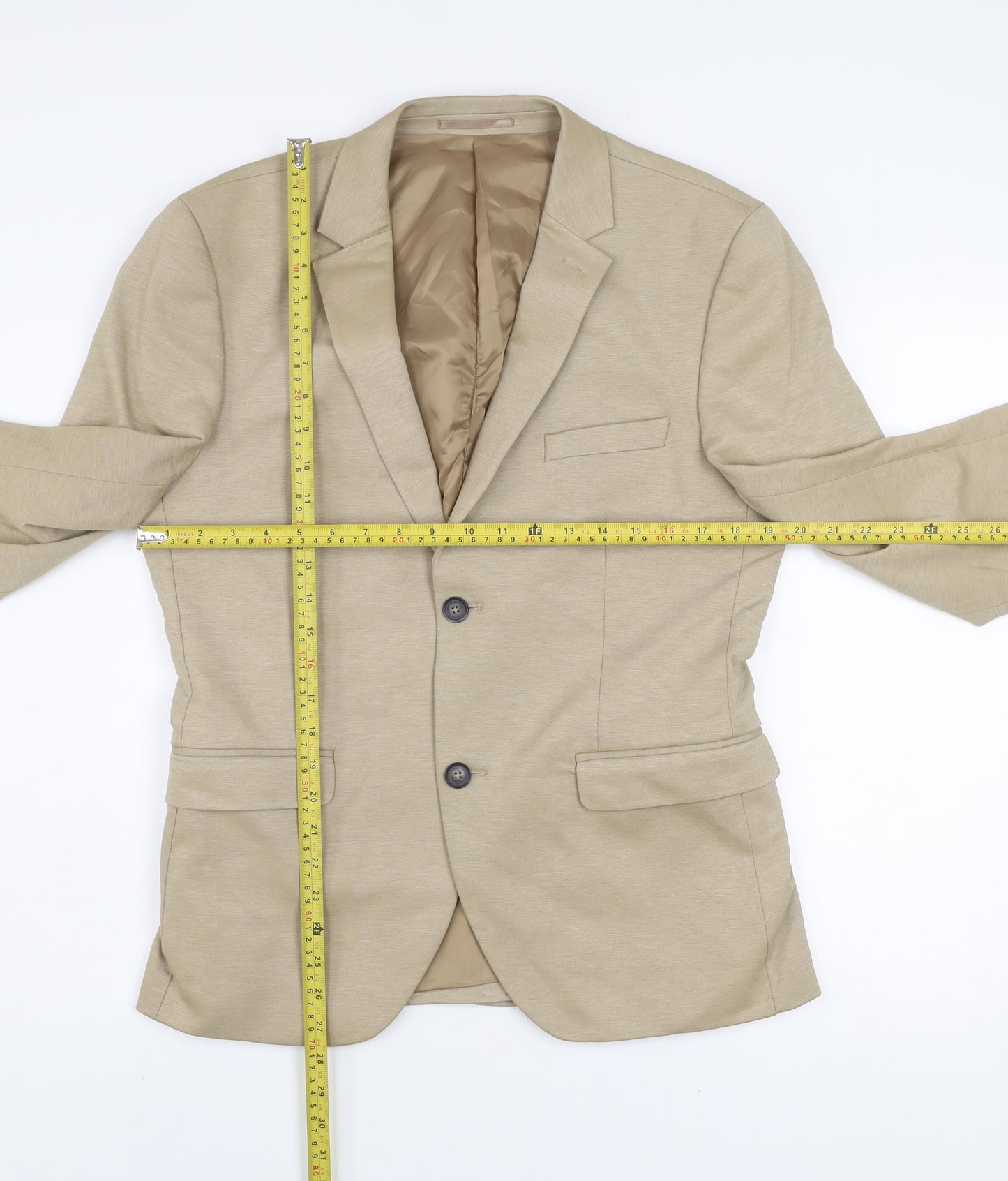 Topman Men’s Beige Slim Fit Jersey Blazer Jacket 40R
