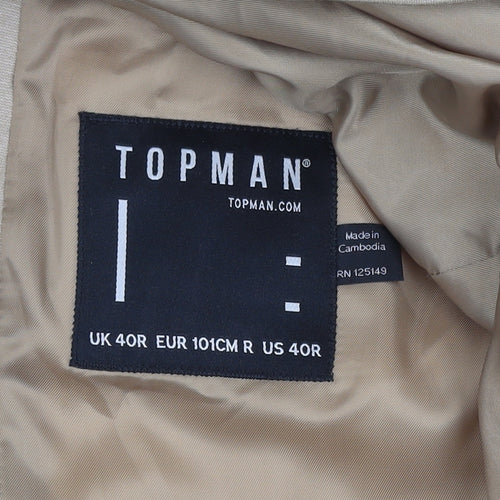 Topman Men’s Beige Slim Fit Jersey Blazer Jacket 40R