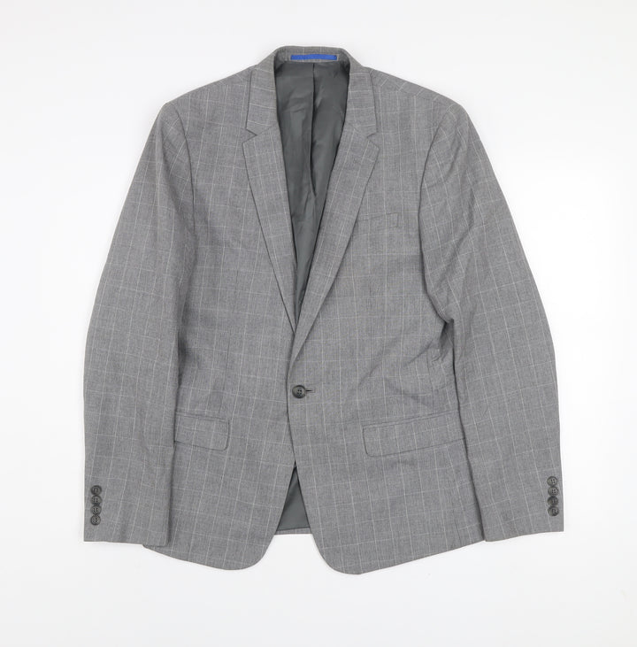 River Island Men's Grey Checked Slim Fit Blazer 40R