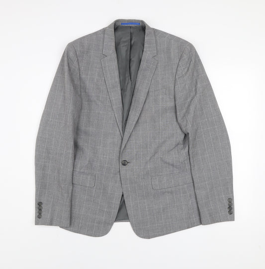 River Island Men's Grey Checked Slim Fit Blazer 40R