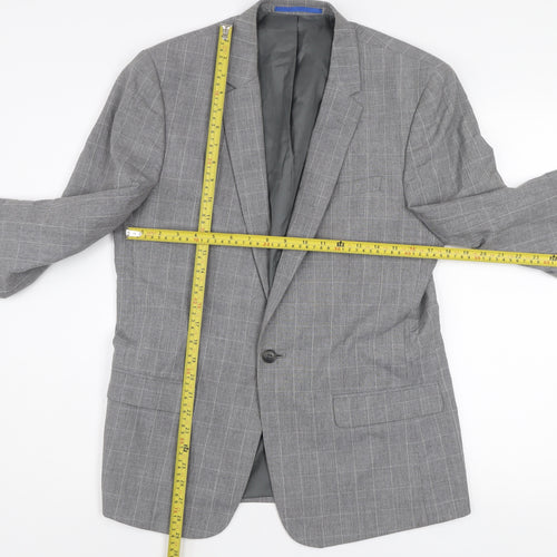 River Island Men's Grey Checked Slim Fit Blazer 40R