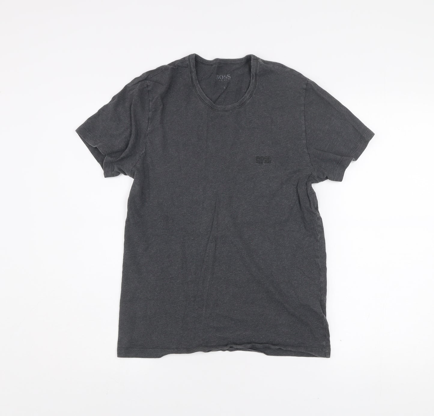 Hugo Boss Men's Grey Cotton Crew Neck Short Sleeve T-Shirt Size S