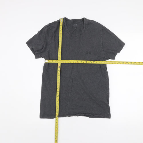 Hugo Boss Men's Grey Cotton Crew Neck Short Sleeve T-Shirt Size S