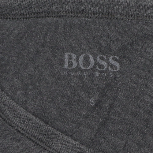 Hugo Boss Men's Grey Cotton Crew Neck Short Sleeve T-Shirt Size S