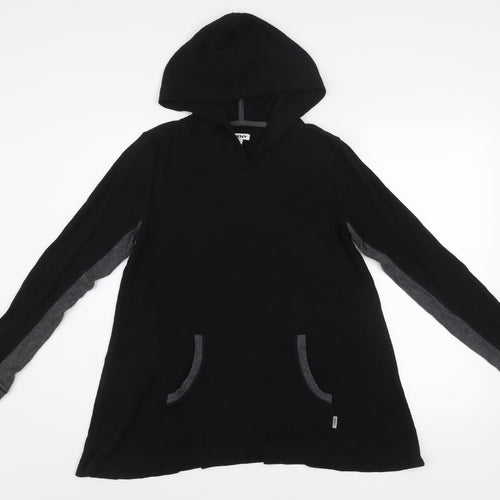 DKNY Women Black Pullover Hoodie Small Long Sleeve Lightweight