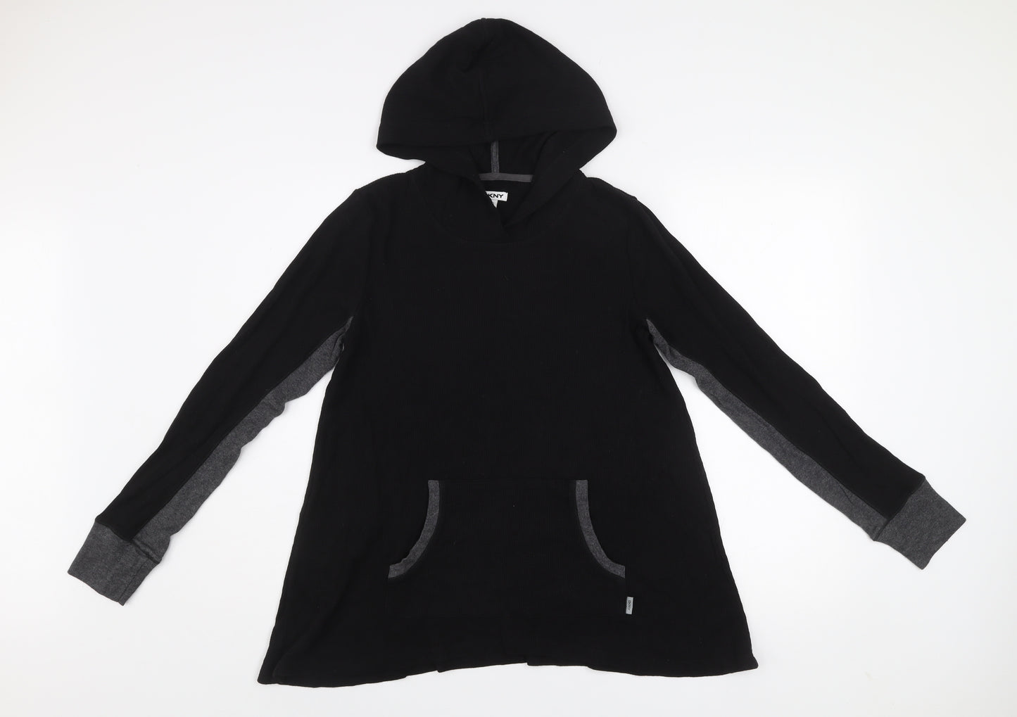 DKNY Women Black Pullover Hoodie Small Long Sleeve Lightweight