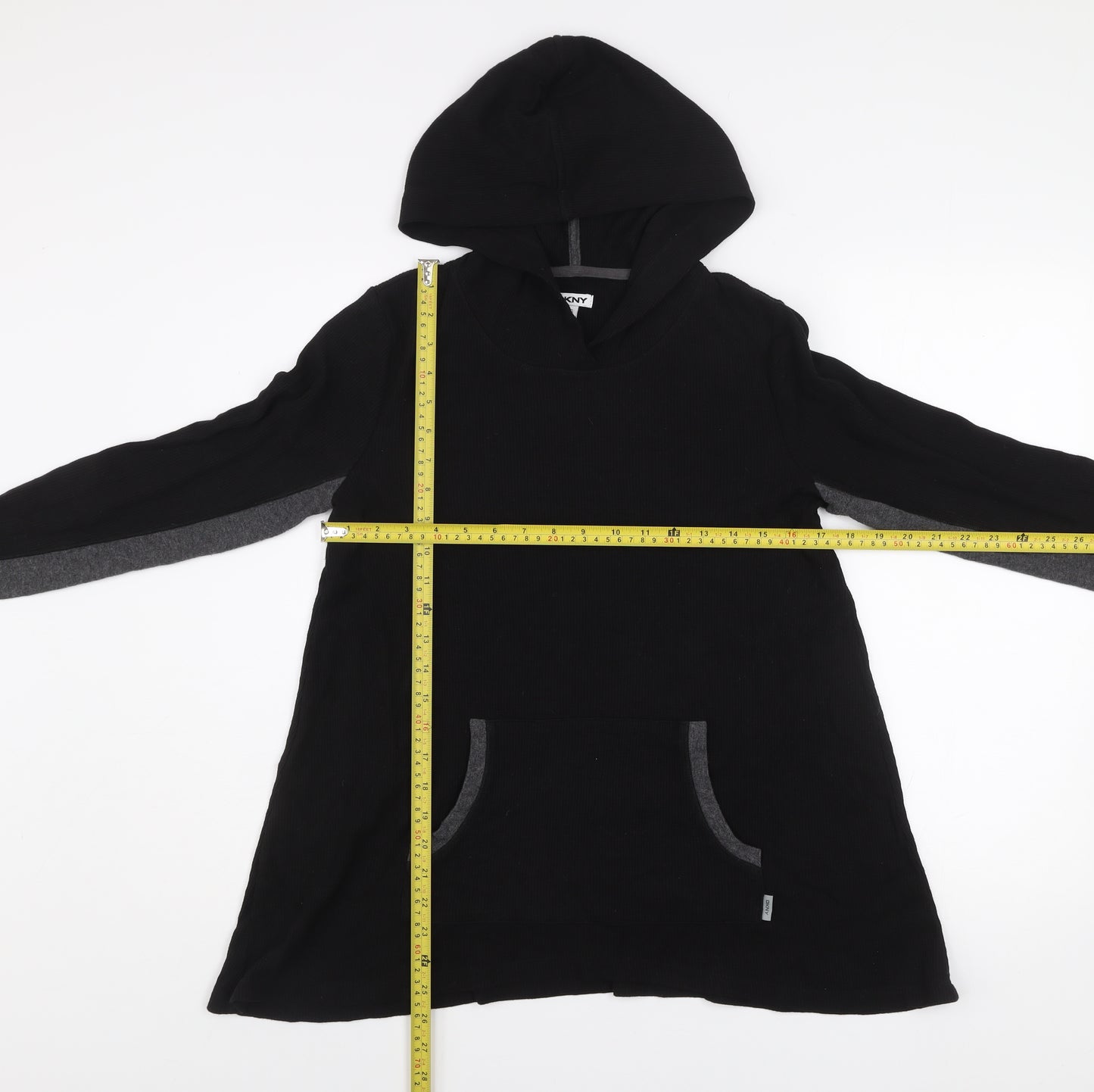 DKNY Women Black Pullover Hoodie Small Long Sleeve Lightweight