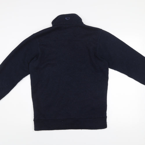 Brasher Mens Blue Fleece 1/4 Zip Pullover Sweatshirt S