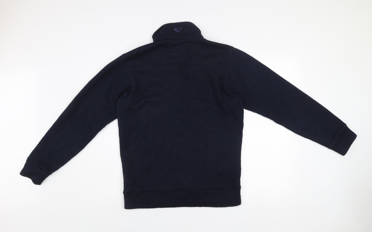 Brasher Mens Blue Fleece 1/4 Zip Pullover Sweatshirt S