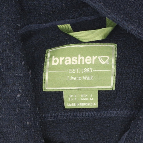 Brasher Mens Blue Fleece 1/4 Zip Pullover Sweatshirt S