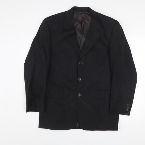 Pierre Cardin Men's Black 38R Classic Wool Suit Jacket