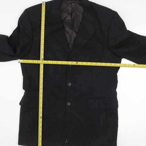 Pierre Cardin Men's Black 38R Classic Wool Suit Jacket