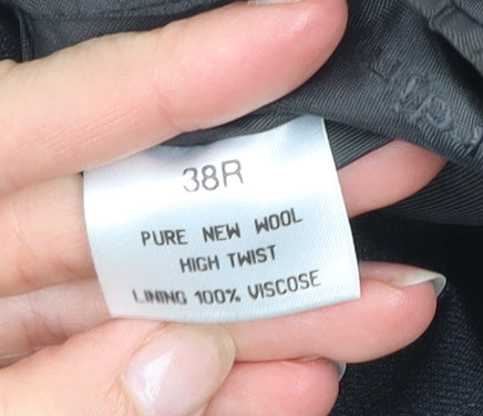 Pierre Cardin Men's Black 38R Classic Wool Suit Jacket