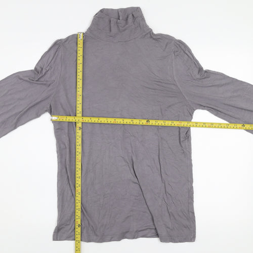 Oasis Women’s Grey Roll Neck Long Sleeve Jersey Top Size 16