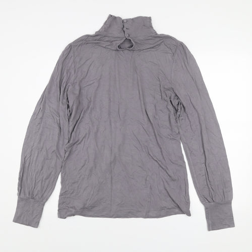 Oasis Women’s Grey Roll Neck Long Sleeve Jersey Top Size 16