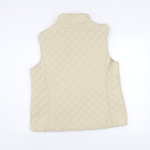 Honor Millburn Womens Beige Quilted Waistcoat Lined Padded L