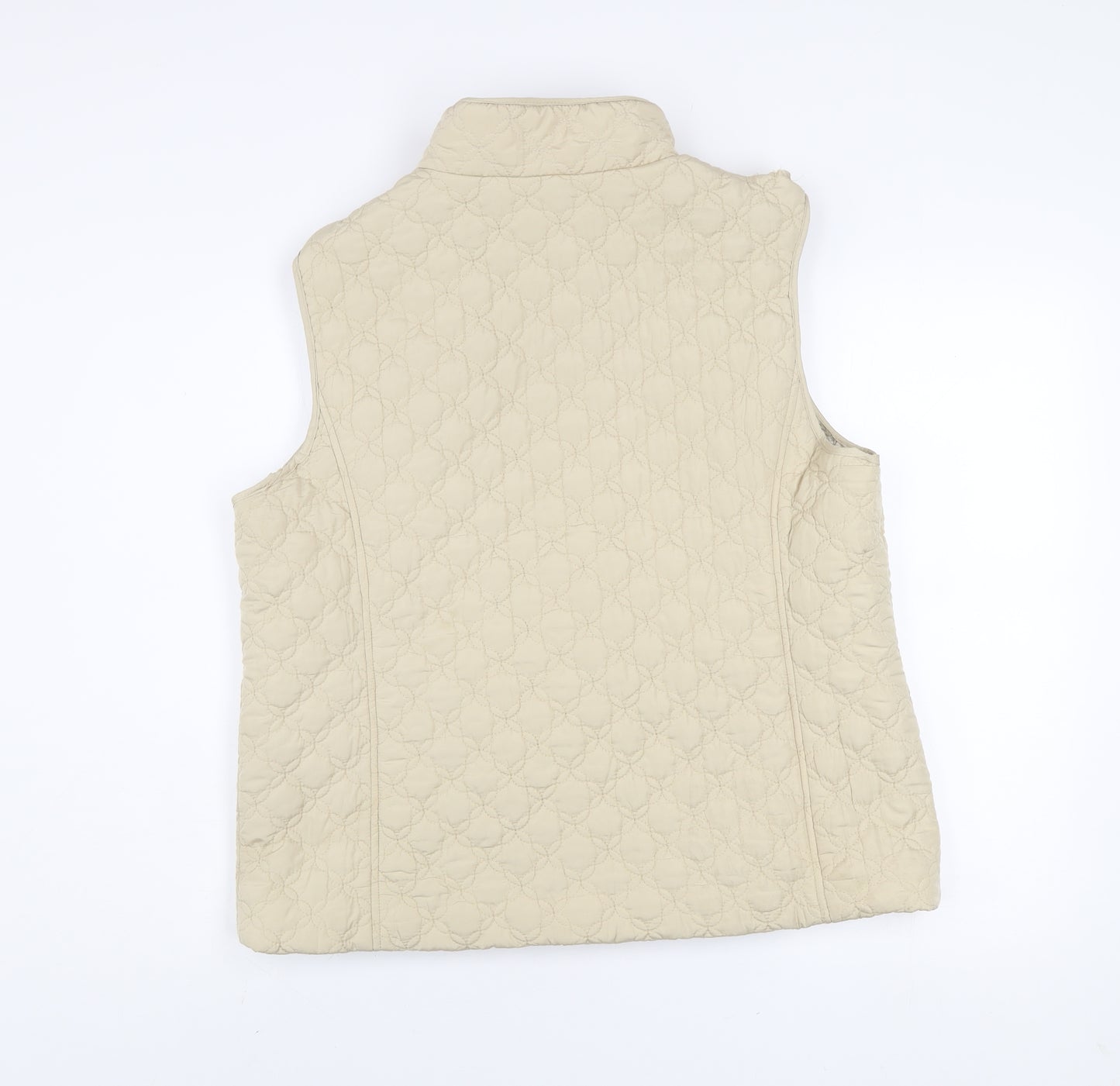 Honor Millburn Womens Beige Quilted Waistcoat Lined Padded L