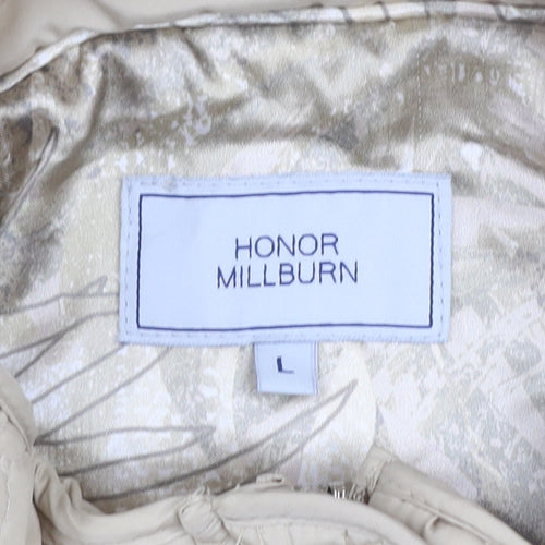 Honor Millburn Womens Beige Quilted Waistcoat Lined Padded L